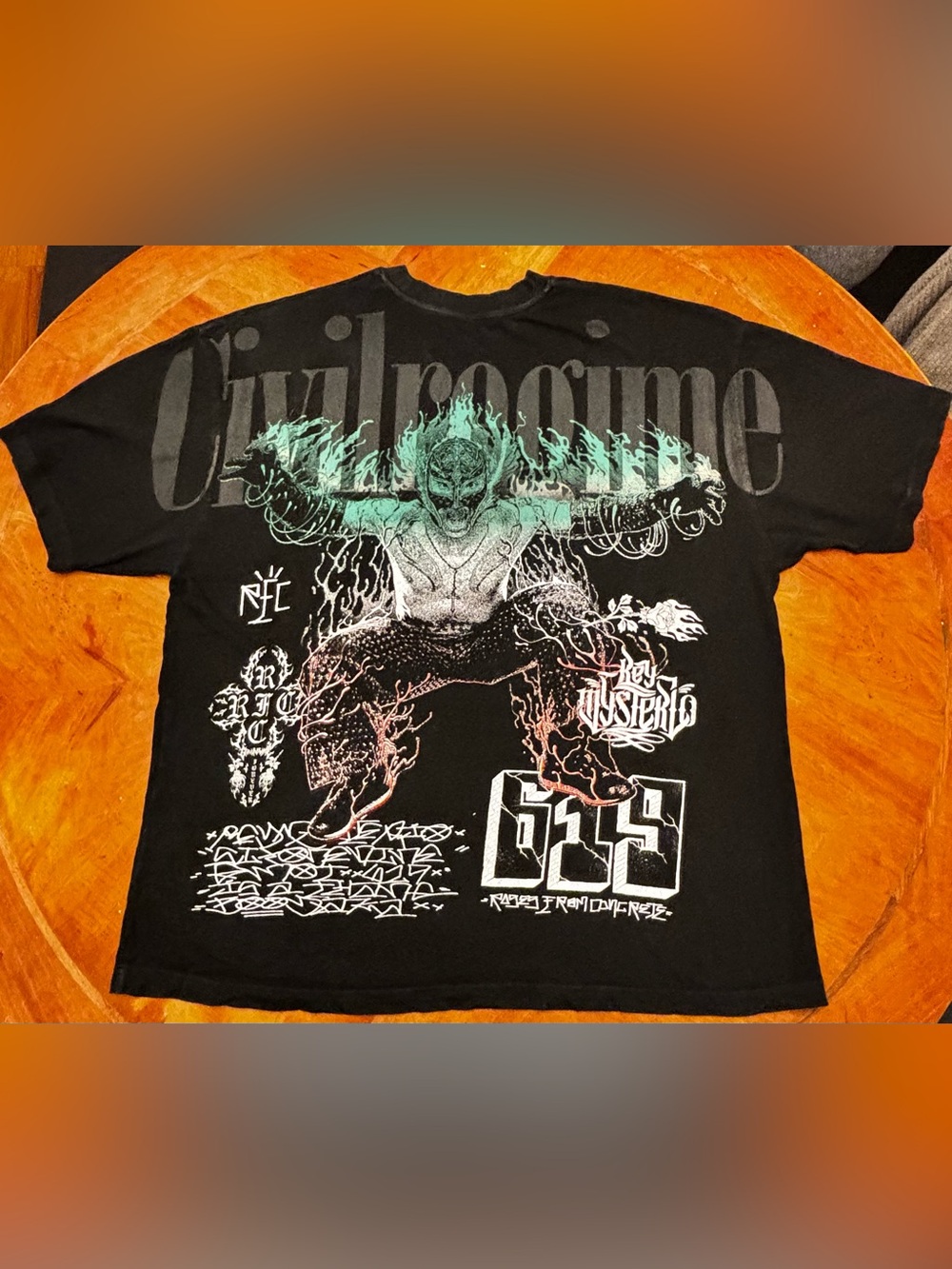 Civil Regime x WWE Rey Mysterio Sky High Oversized Tee Shirt XXL Black